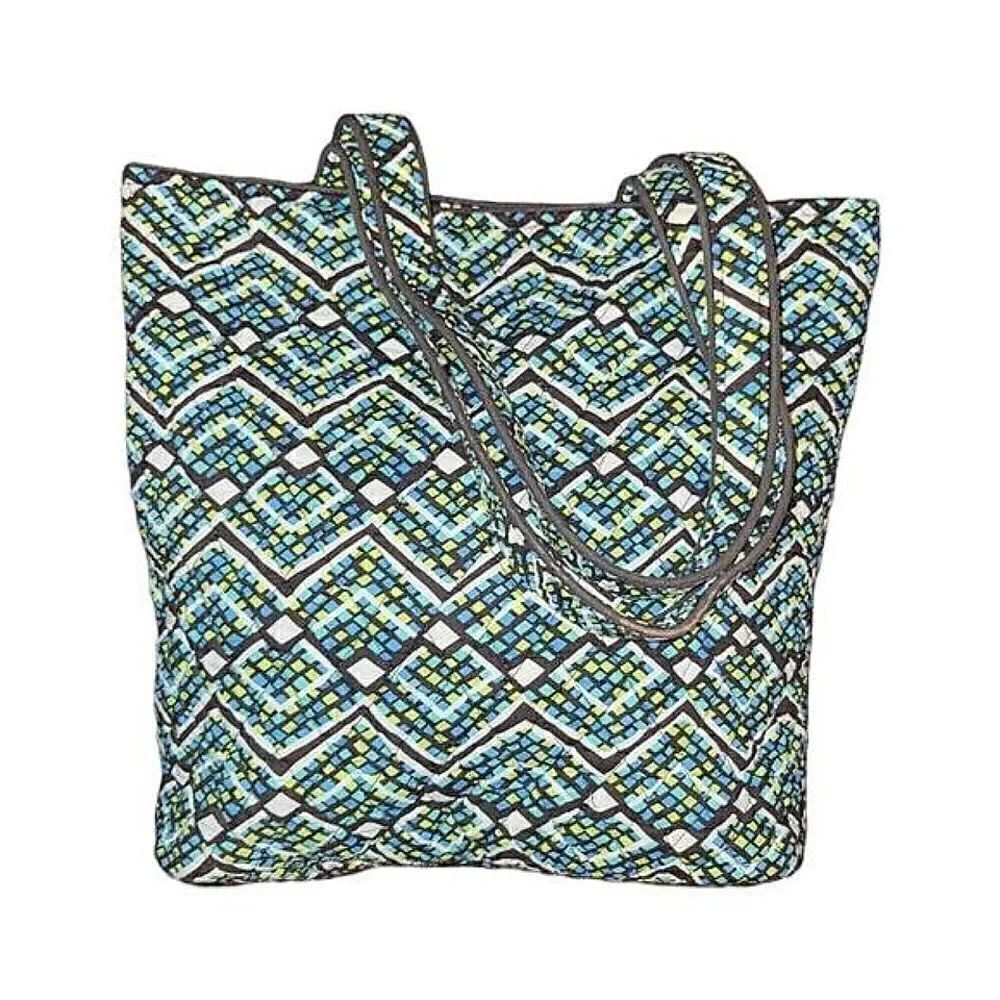 Vera Bradley "Rain Forest" Tote Blue Green Brown Pattern